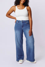 Aurora Jeans Blue | High-Waisted Wide-Leg Jeans by Dailystory