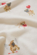 Ballari | White Jogger Pants with Dog Print