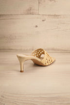 Boween Beige | Braided Raffia Kitten Heel Mules