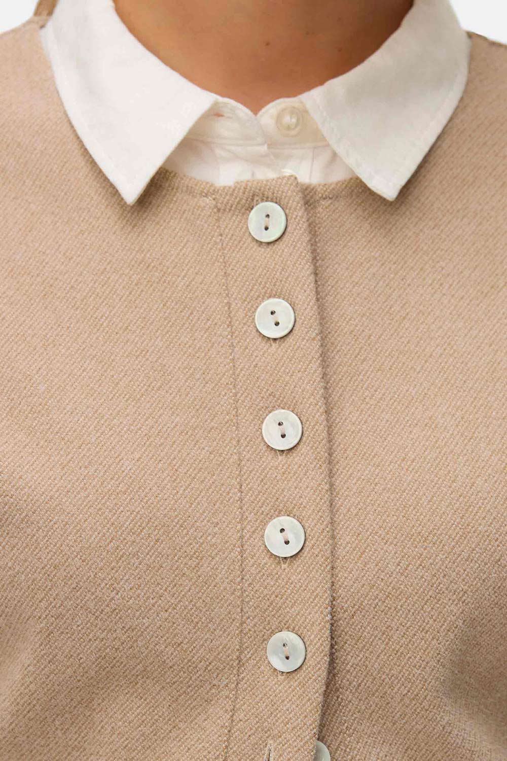 Ceduna Beige | Button-Up Flared Cardigan