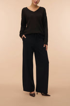 Daman Black | Wide Leg Pants with Drawstring