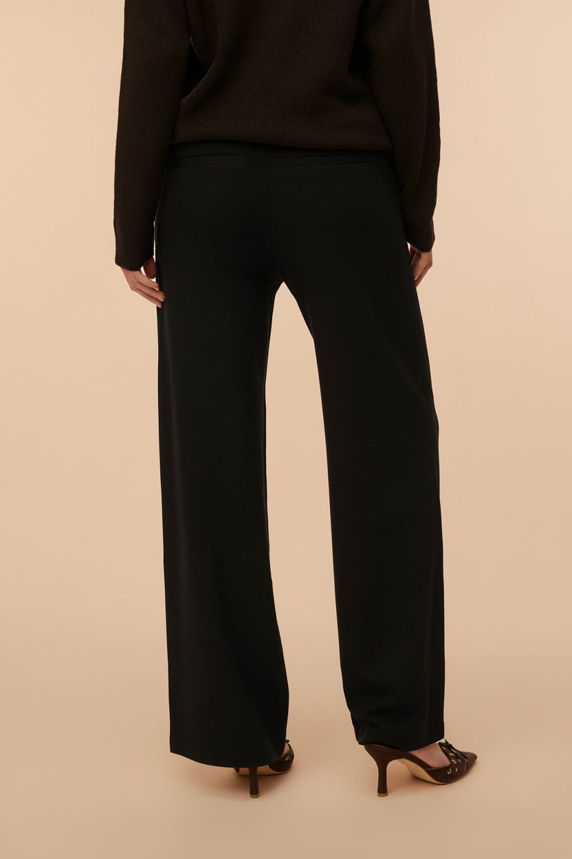 Daman Black | Wide Leg Pants with Drawstring