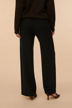 Daman Black | Wide Leg Pants with Drawstring