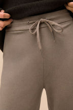 Daman Taupe | Wide Leg Pants with Drawstring