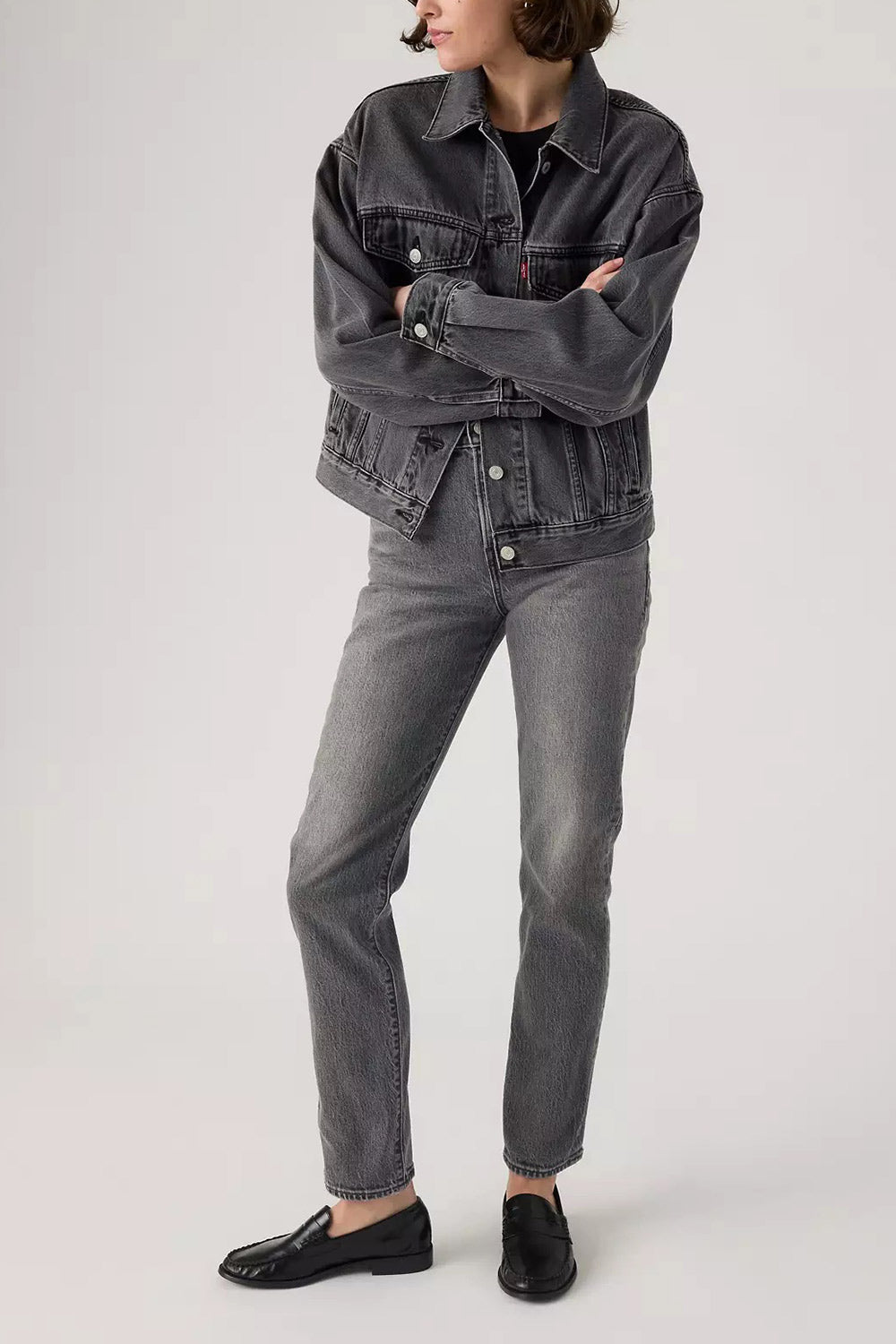 Fidenza | Slim Leg Grey Denim Pants