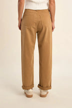 Guntur | Straight Leg Caramel Denim Pants