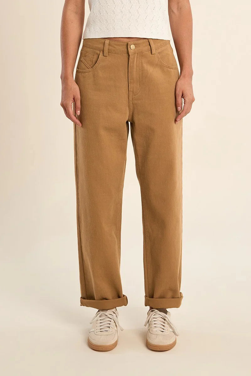 Guntur | Straight Leg Caramel Denim Pants