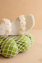 Helenna | Heeled Sandals with Floral Straps and Pearls