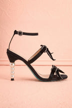 Jerusa Black | Sparkling High-Heel Sandals with Bows