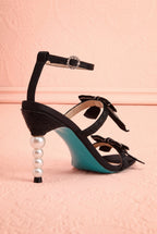 Jerusa Black | Sparkling High-Heel Sandals with Bows