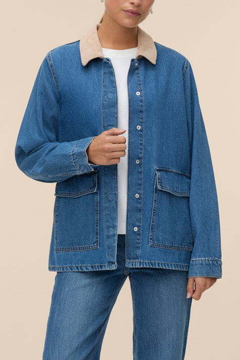 Kinsale | Blue Denim Jacket with Front Pockets