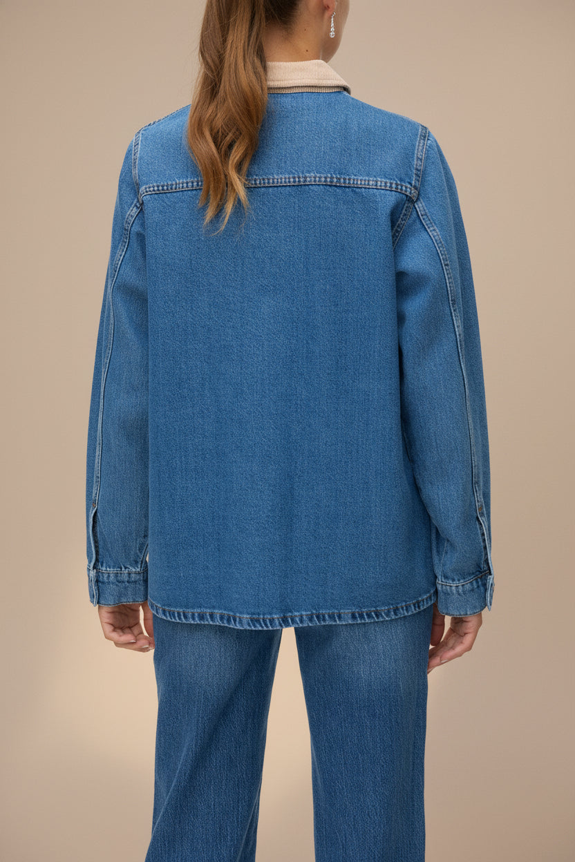 Kinsale | Blue Denim Jacket with Front Pockets