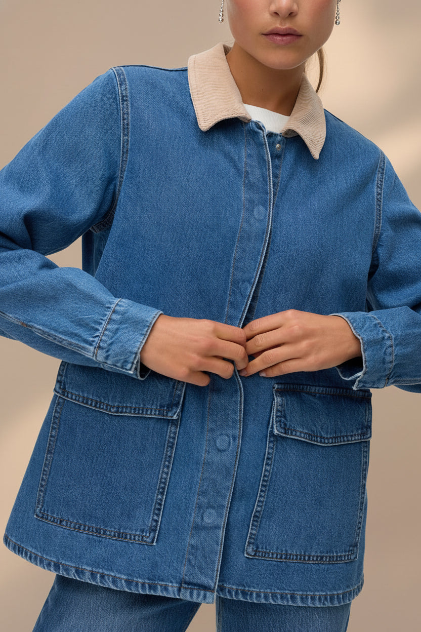 Kinsale | Blue Denim Jacket with Front Pockets