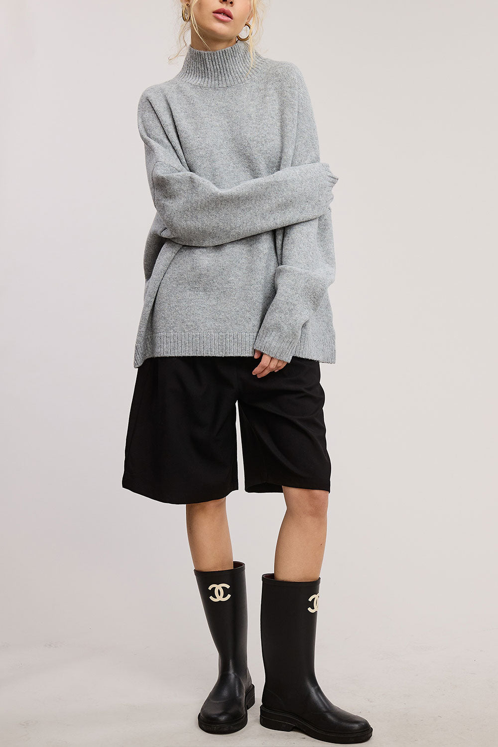 Lander | Oversized Grey Knitted Sweater