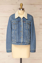 Madikeri | Blue Wash Sherpa-Lined Denim Jacket with Pockets