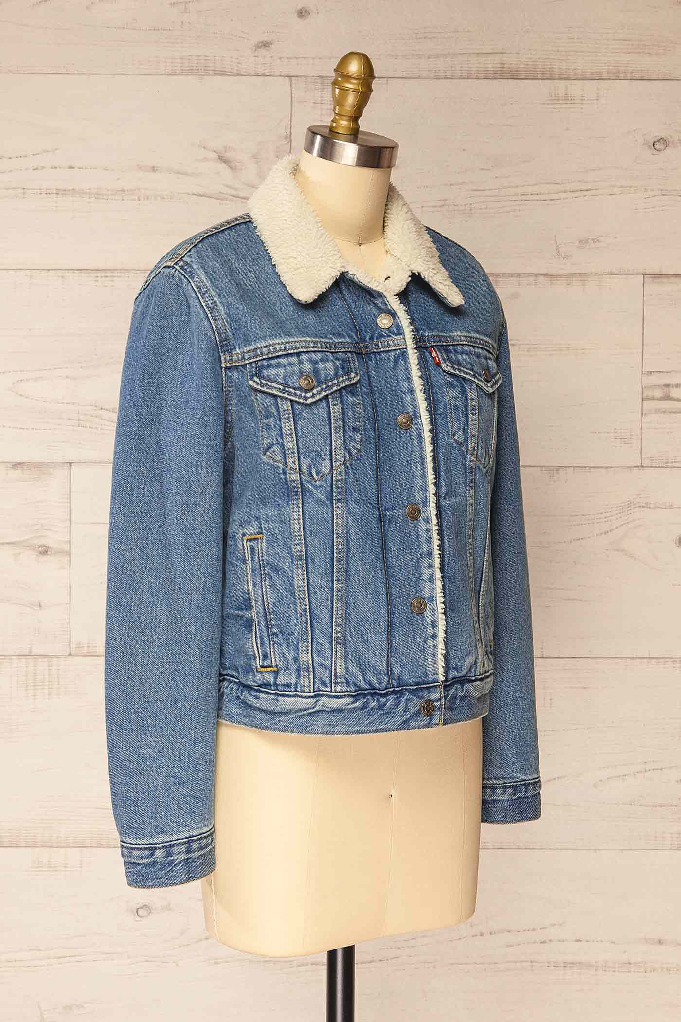 Madikeri | Blue Wash Sherpa-Lined Denim Jacket with Pockets