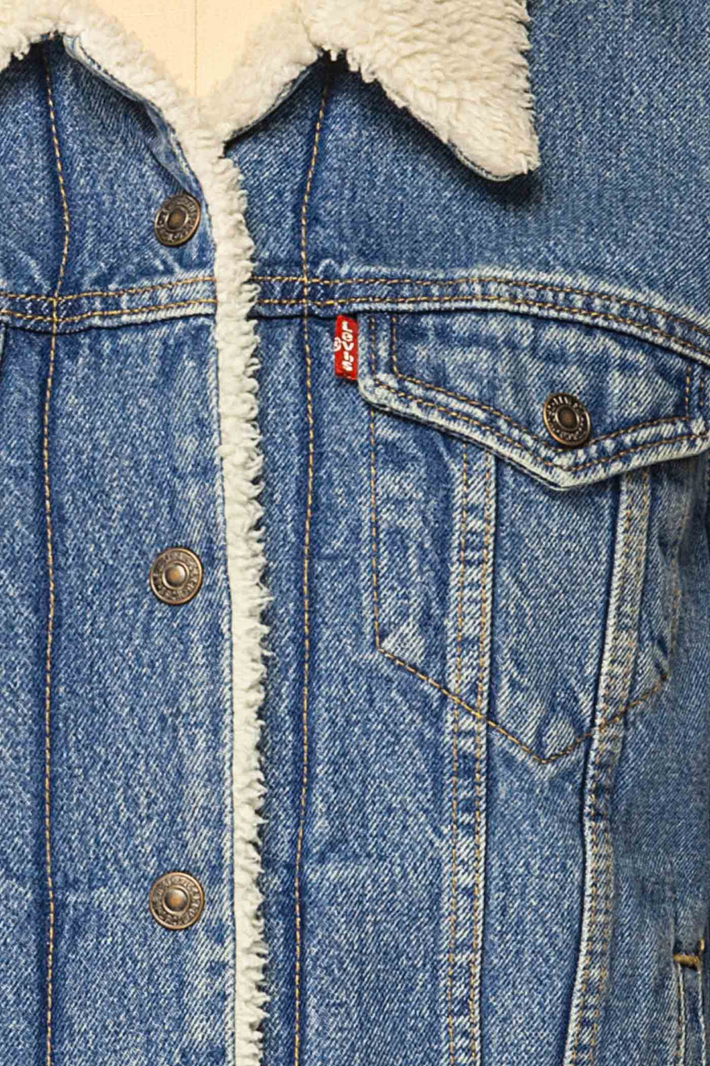 Madikeri | Blue Wash Sherpa-Lined Denim Jacket with Pockets