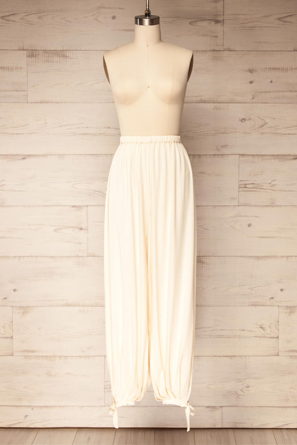 Mumbai Beige | Parachute Pants with Ankle Bows