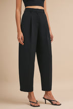 Raipur | Black Barrel Legs Tailored Pants