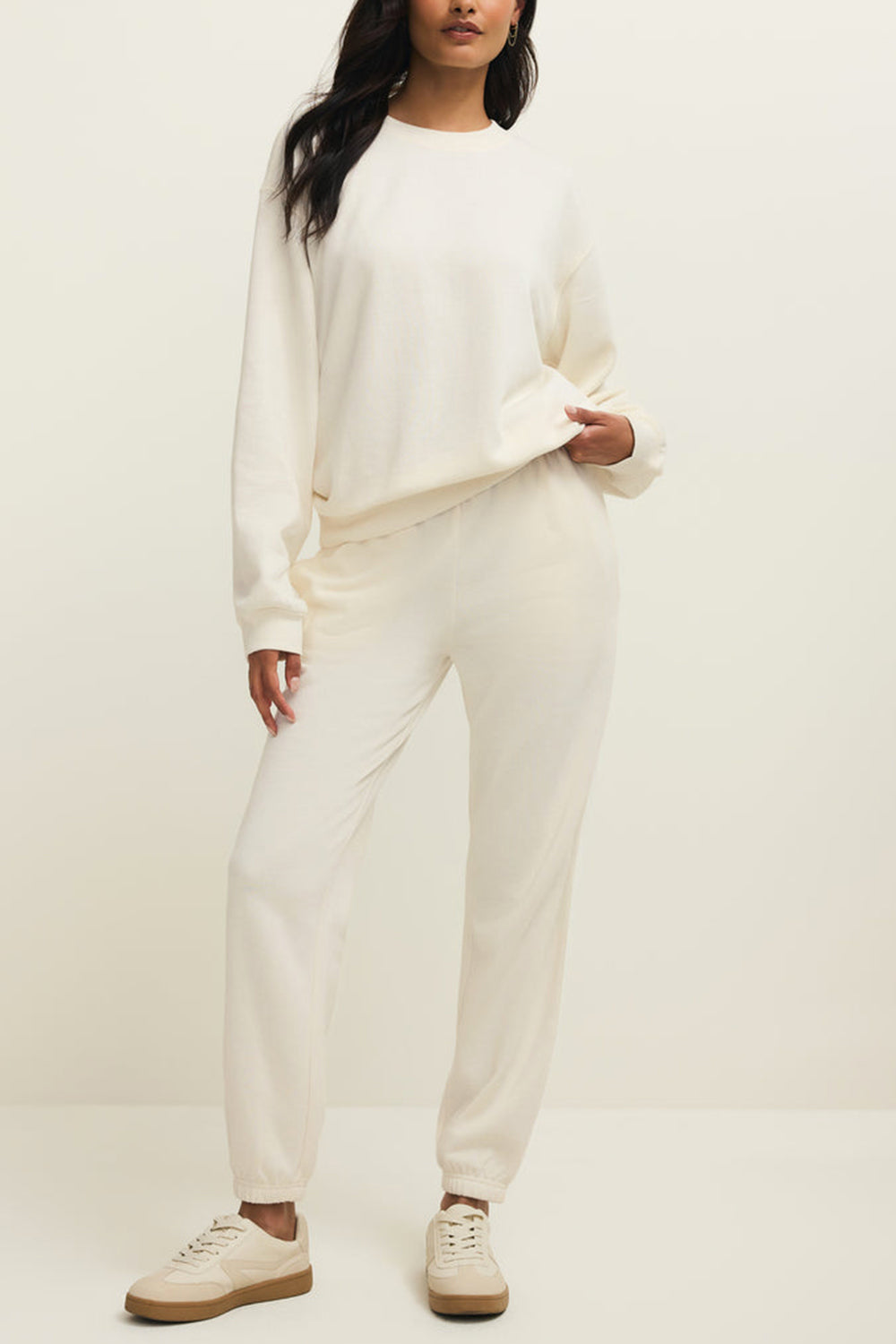 Satara | White Wide Leg Jogger Pants