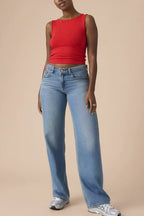 Tuscania | Low Rise Blue Denim Pants