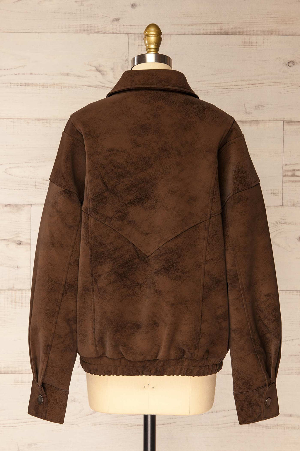 Tortona | Brown Faux Suede Oversized Jacket