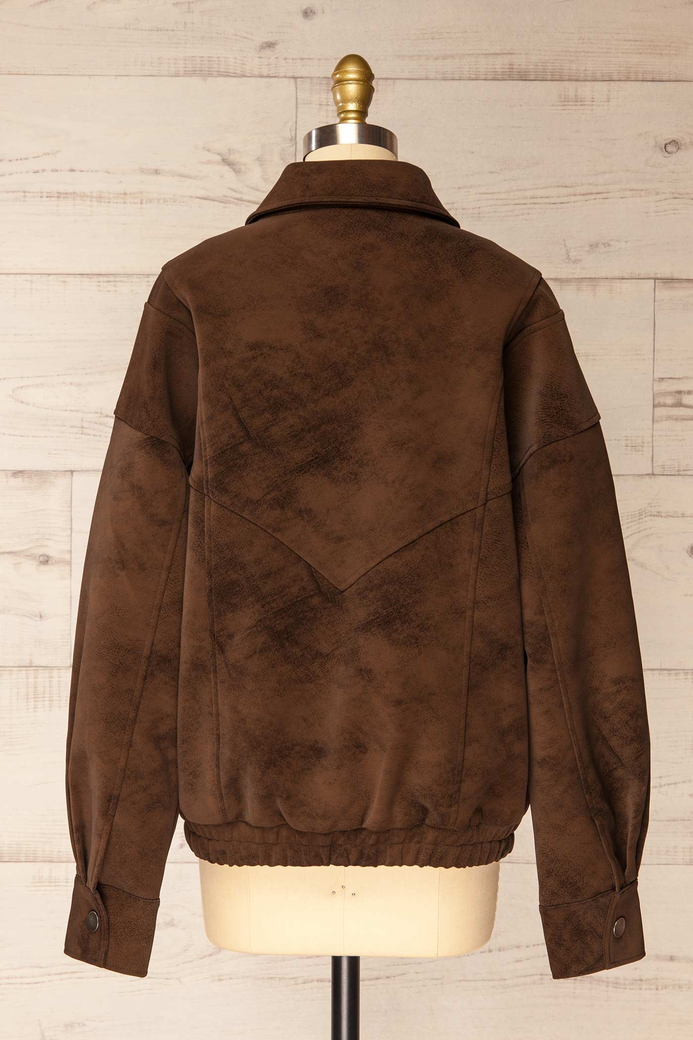Tortona | Brown Faux Suede Oversized Jacket