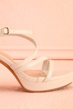 Adina Ivory | Strappy Platform Sandals with Block Heel