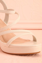 Adina Ivory | Strappy Platform Sandals with Block Heel