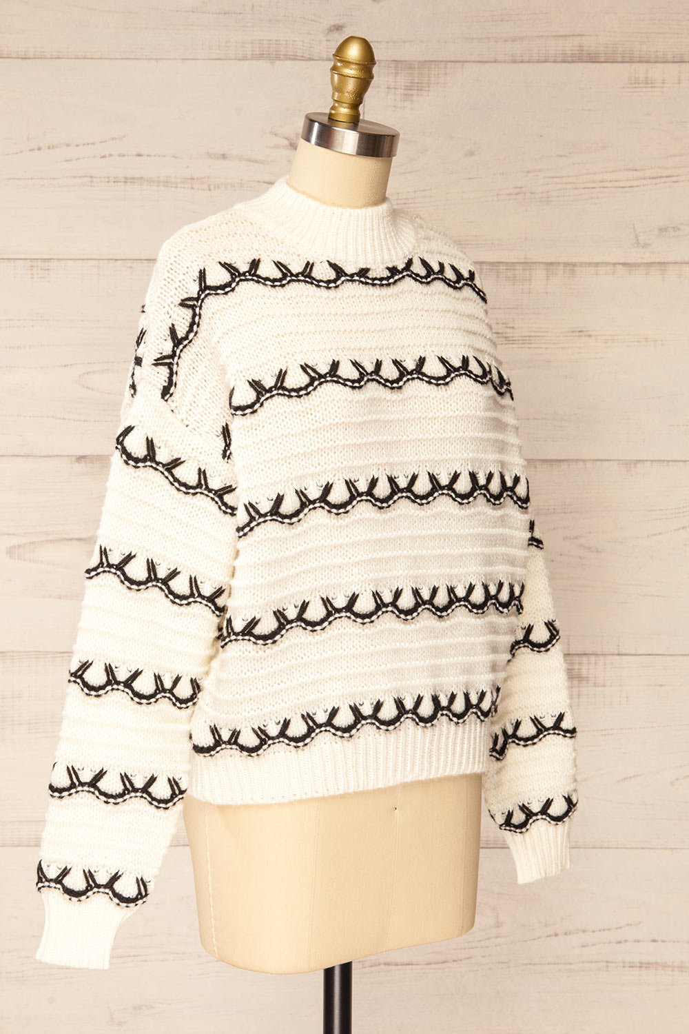 Alfreton Ivory | Mock Neck Knit Sweater