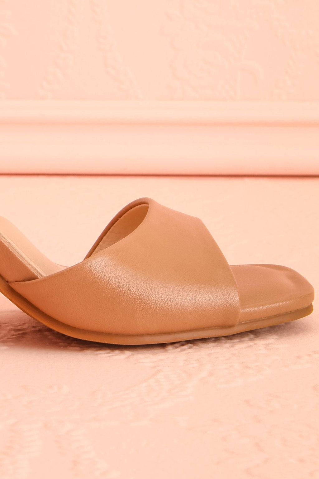 Allison | Beige Square Toe Block Heel Sandals