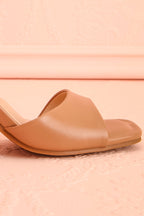 Allison | Beige Square Toe Block Heel Sandals