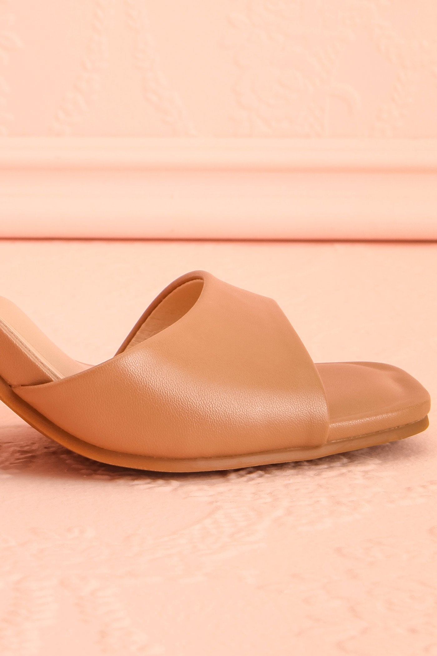 Allison | Beige Square Toe Block Heel Sandals