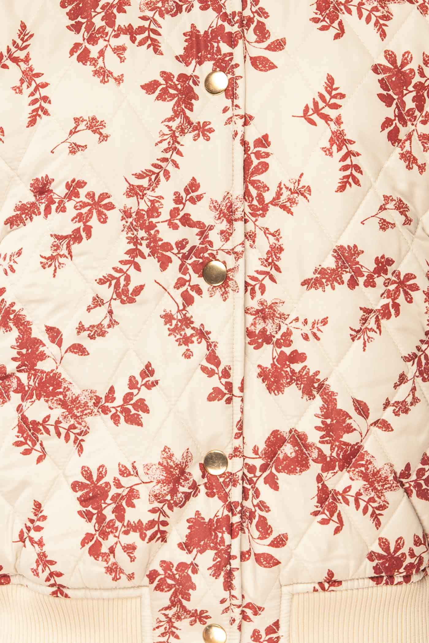 Alzenau | Cream Quilted Jacket with Floral Print