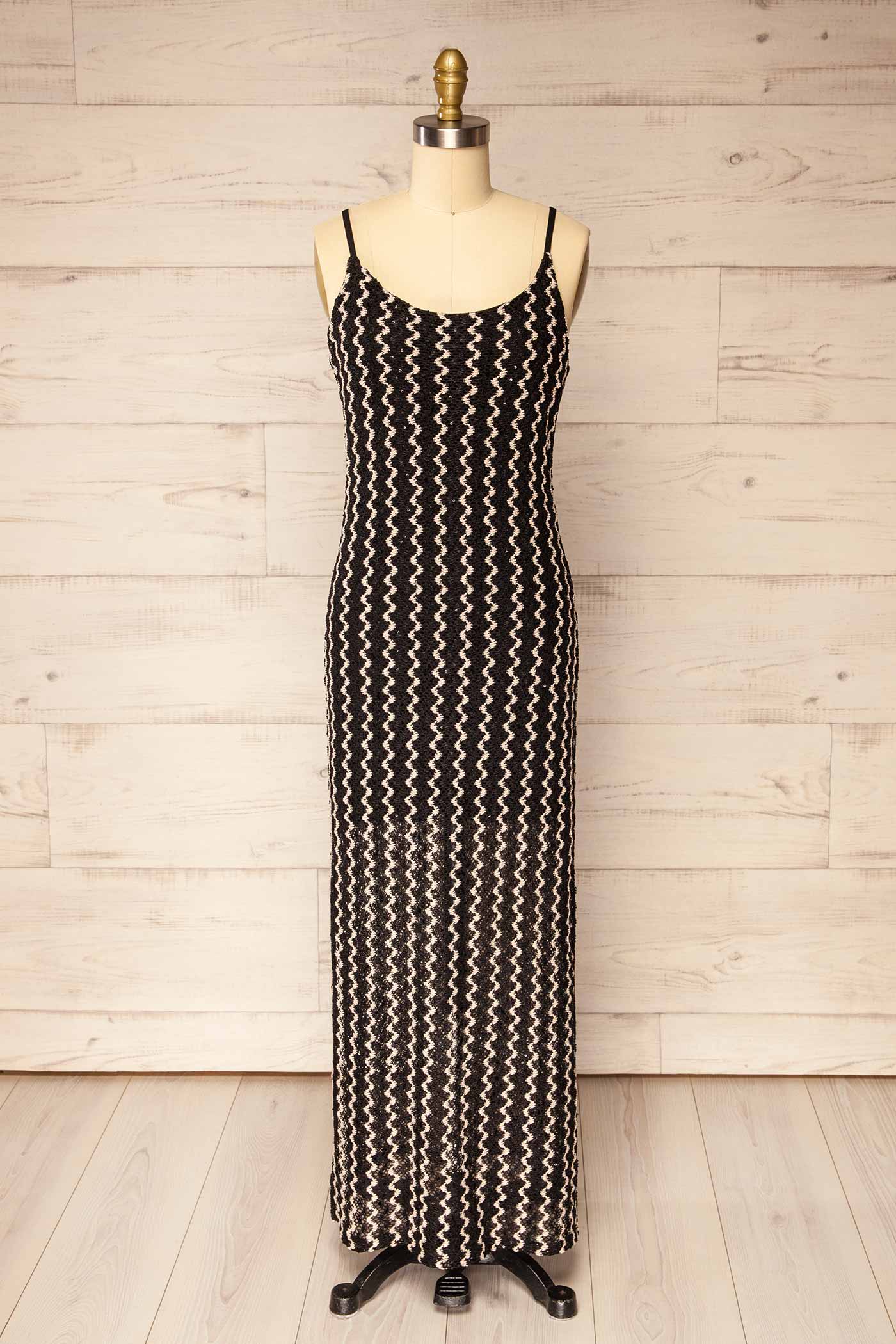 Alzey | Long Crochet Dress with Wavy Pattern