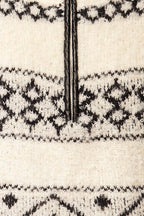 Aquino | Cropped High Neck Patterned Knit Sweater