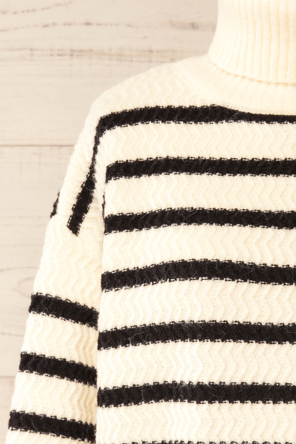 Arcot | Striped Knit Turtleneck Sweater