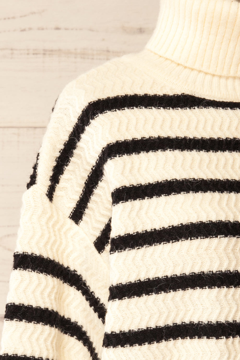 Arcot | Striped Knit Turtleneck Sweater