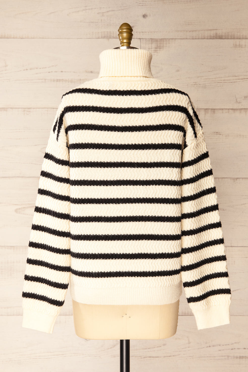 Arcot | Striped Knit Turtleneck Sweater