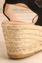 Arma Black | Peep Toe Sandal Wedges