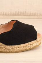 Arma Black | Peep Toe Sandal Wedges