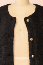 Avalee Black | Fuzzy Knit Cardigan w/ Pockets