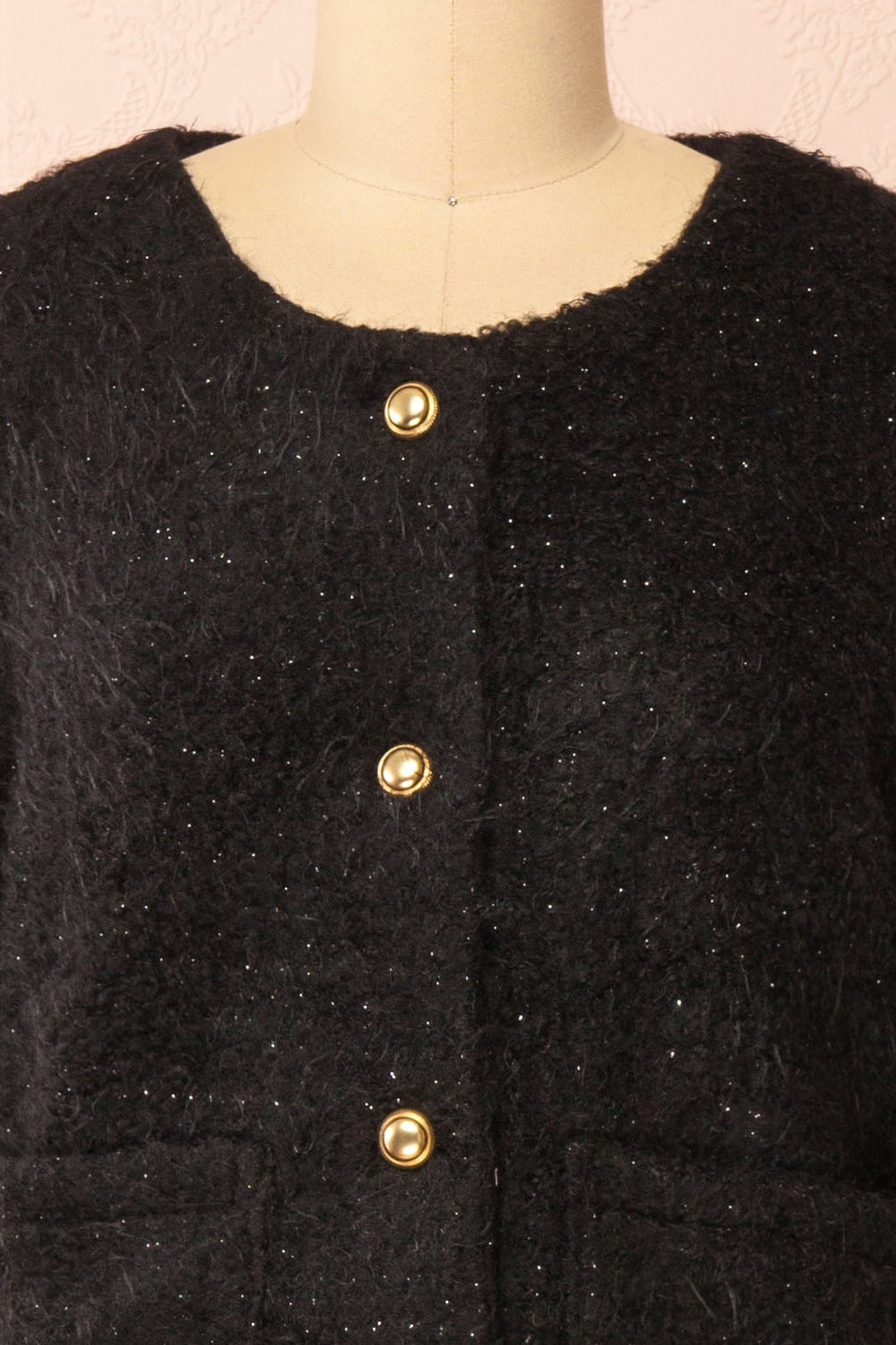 Avalee Black | Fuzzy Knit Cardigan w/ Pockets