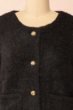 Avalee Black | Fuzzy Knit Cardigan w/ Pockets