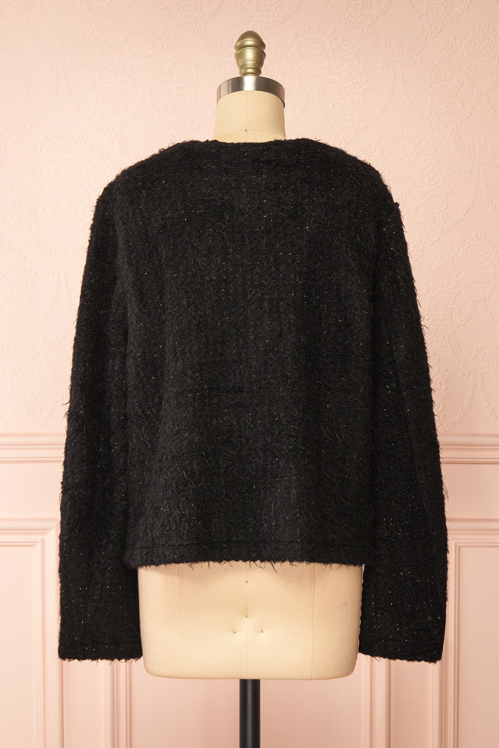 Avalee Black | Fuzzy Knit Cardigan w/ Pockets