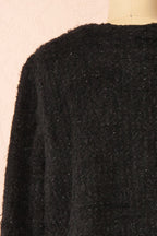 Avalee Black | Fuzzy Knit Cardigan w/ Pockets