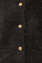 Avalee Black | Fuzzy Knit Cardigan w/ Pockets