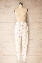 Ballari | White Jogger Pants with Dog Print