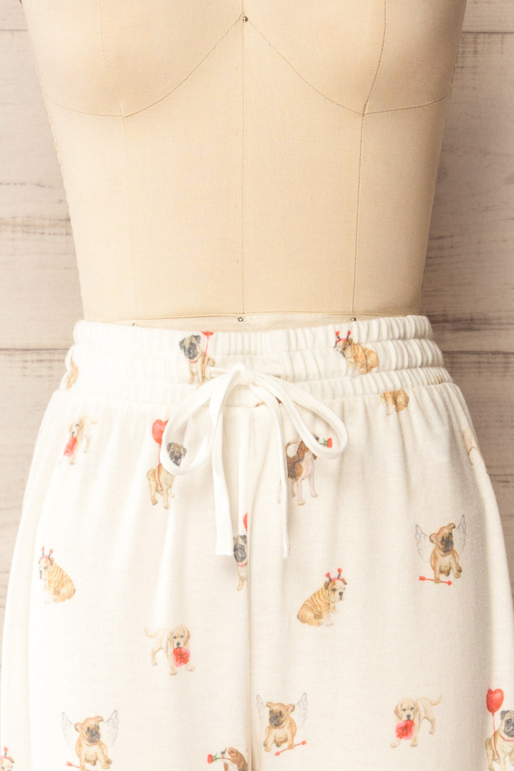 Ballari | White Jogger Pants with Dog Print