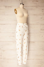 Ballari | White Jogger Pants with Dog Print